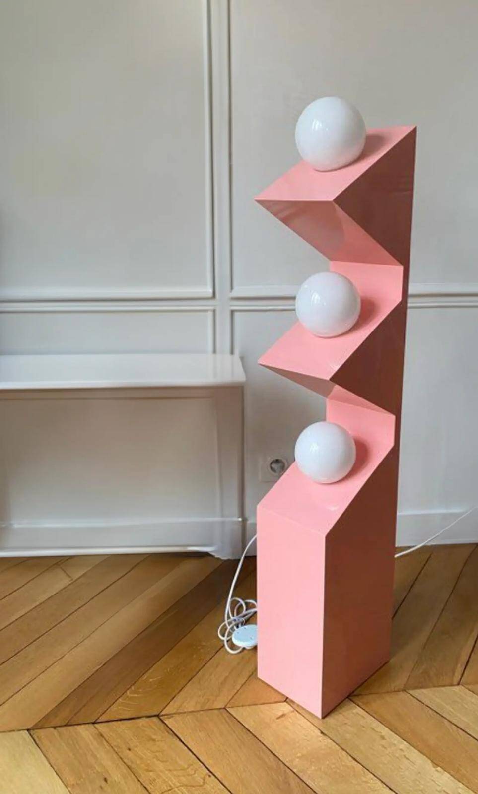 pink floor lamp Axel Chay for Monoprix