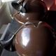 Art Deco Vintage brown and white enamelled suspension duo