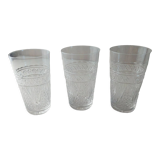 Set of 3 fine glasses, cut crystal, from Baccarat / Saint Louis