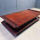 Two-tiered pagoda Wabi Sabi style coffee table in wood and bamboo, 1970s