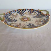 Petit plat avec anses en faience ,décor rouen