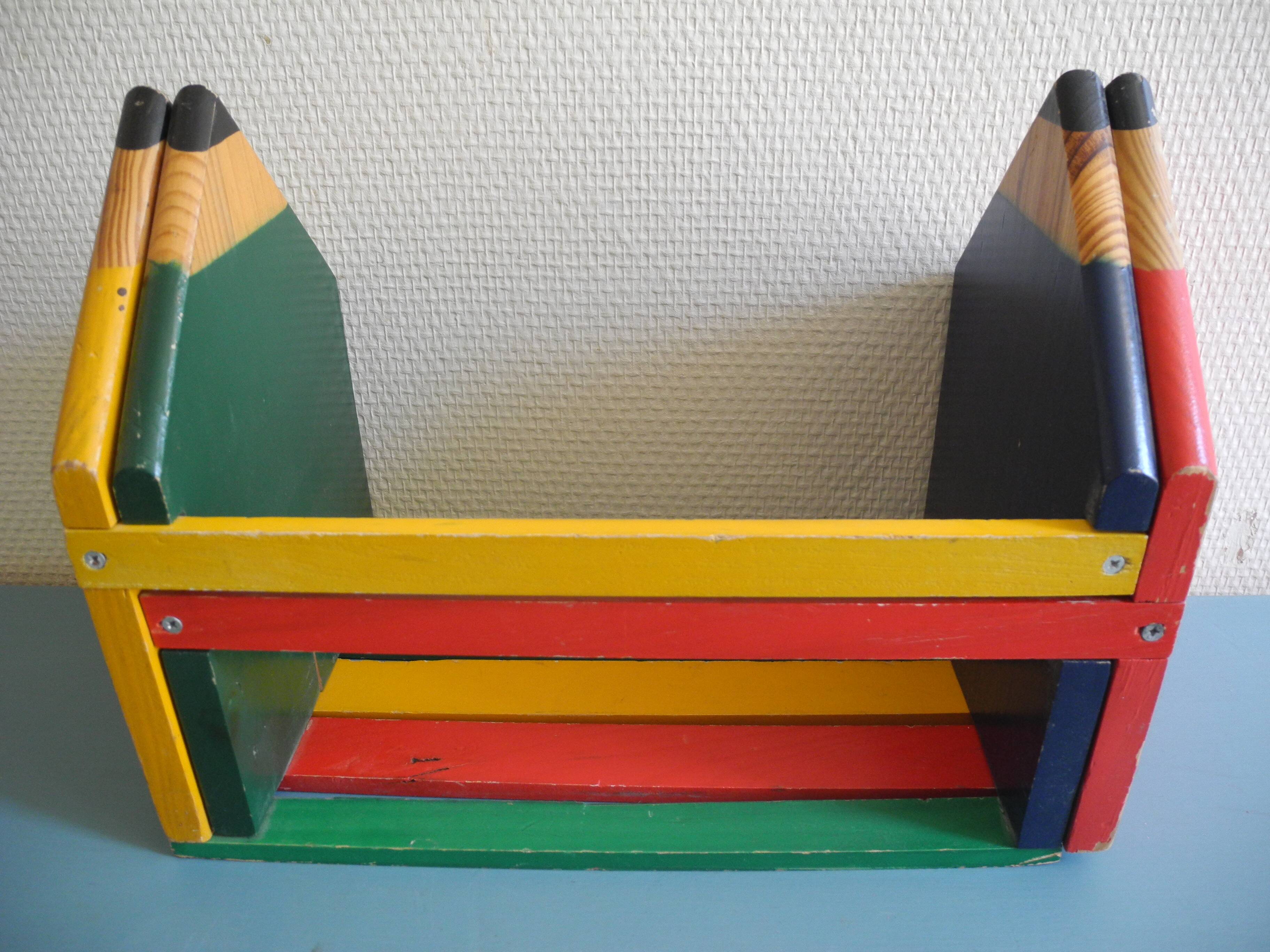 Pierre Sala vintage deco pencil bookends 80s bookends shelf