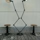 Double Industrial Graphite Floor Lamp 8-arm Jieldé by Jean Louis Domecq France 1960
