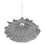 Emilia "small green squares" conical textile suspension with flounce