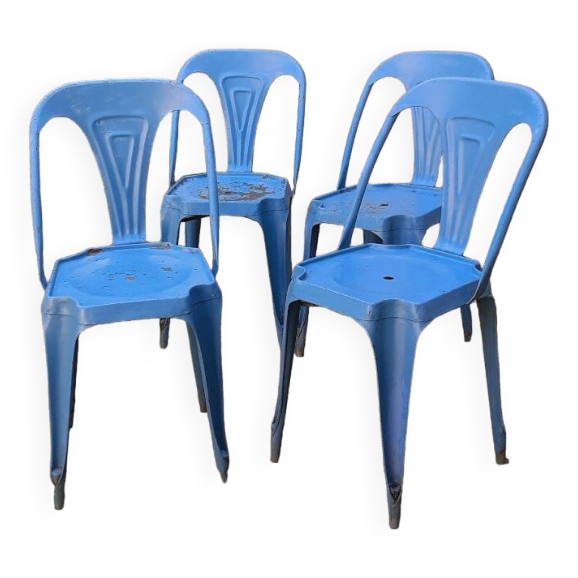 4 industrial chairs from the 50s, Multipl's brand, by Joseph Mathieu