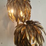 Lampe de table palmier en laiton vintage Maison Jansen, années 1970, France
