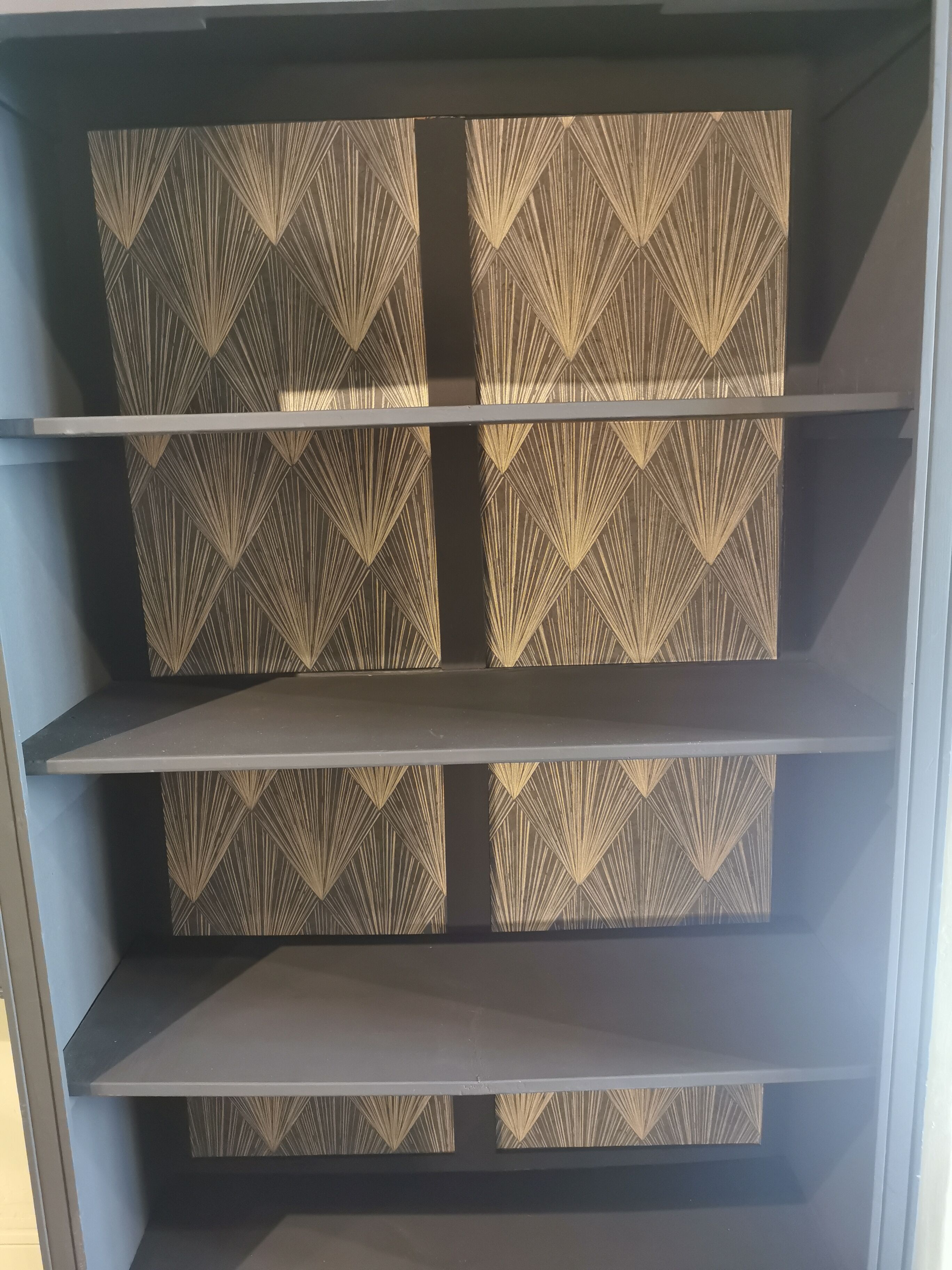 Restyled art deco bookcase shelf cabinet