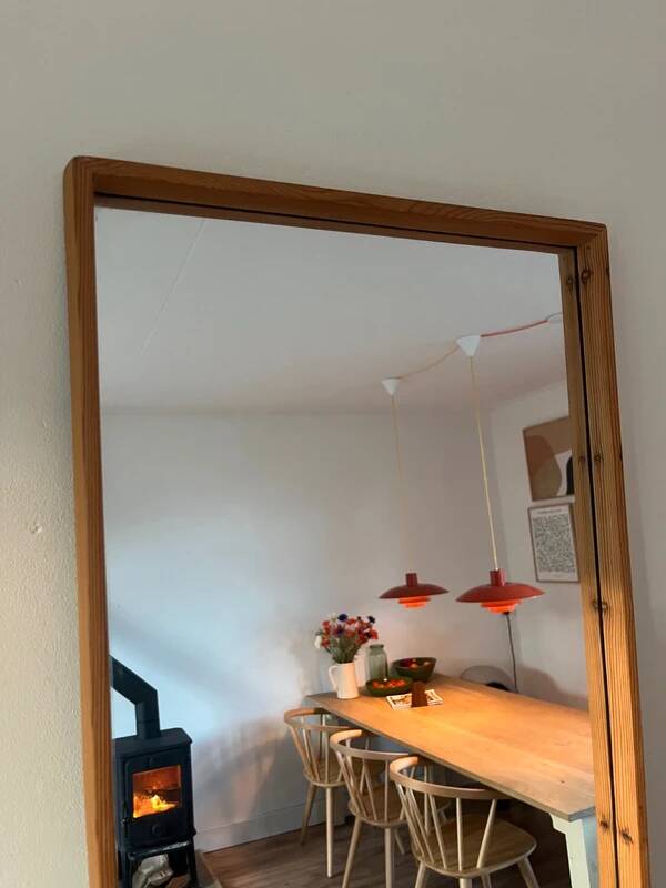 Danish vintage pine mirror - mid-century mirror