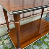 2-level serving trolley in lacquered mahogany and brass 1960