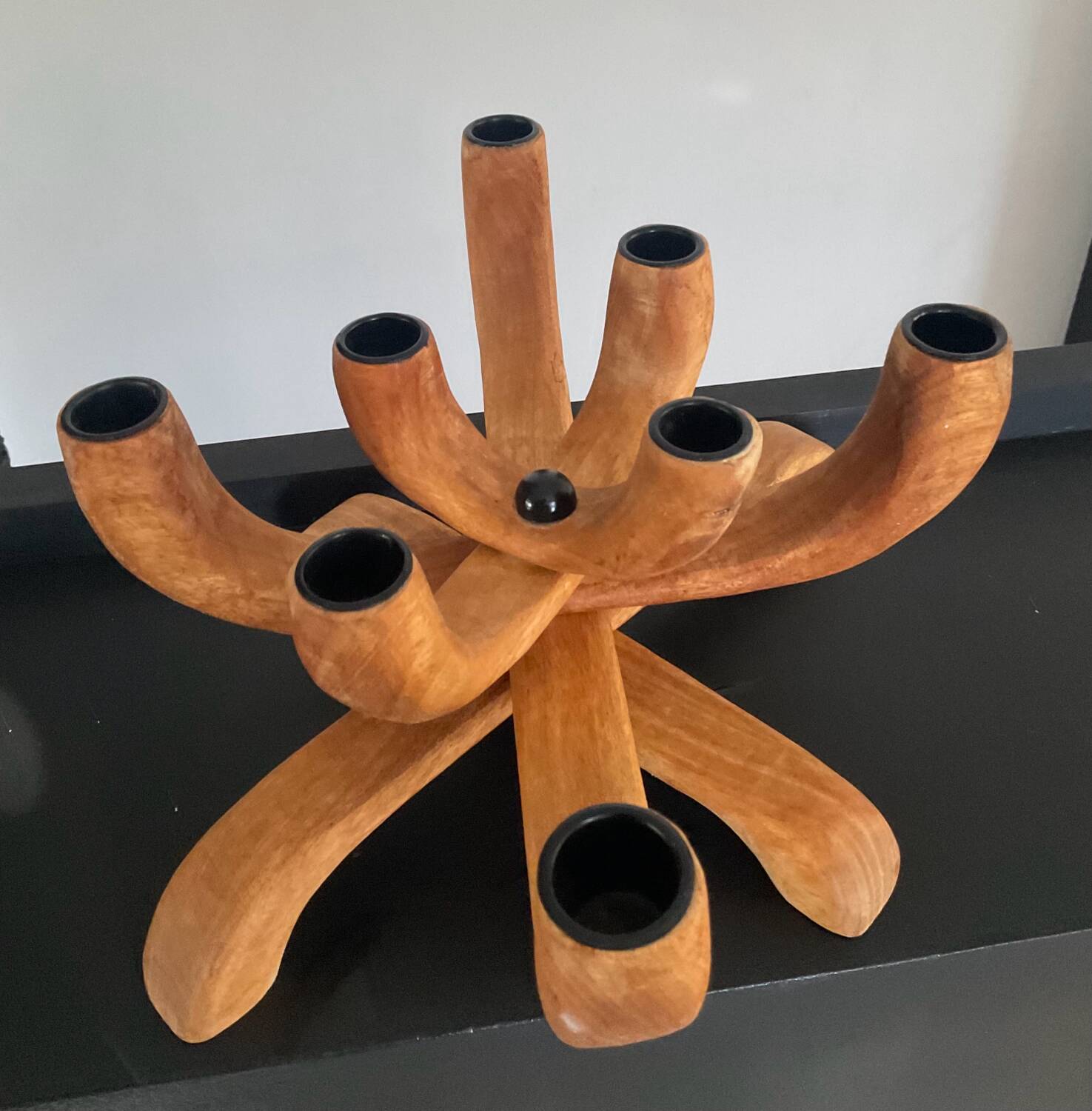 Scandinavian wooden candlestick 8 lights