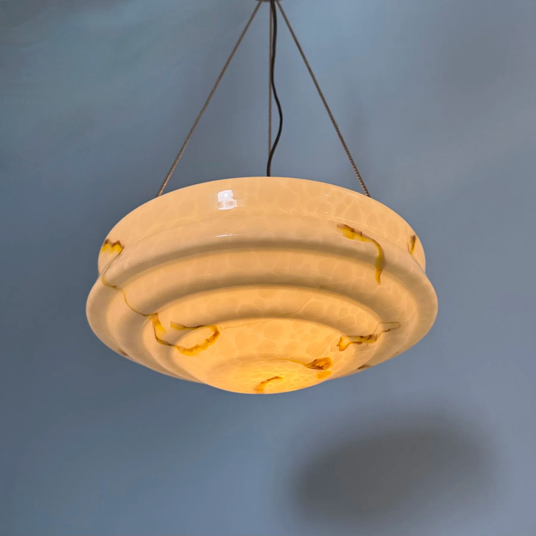 Art deco glass hanging lamp, 1950s