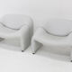 Set of 2 Artifort Groovy M chairs F598 Pierre Paulin in leather