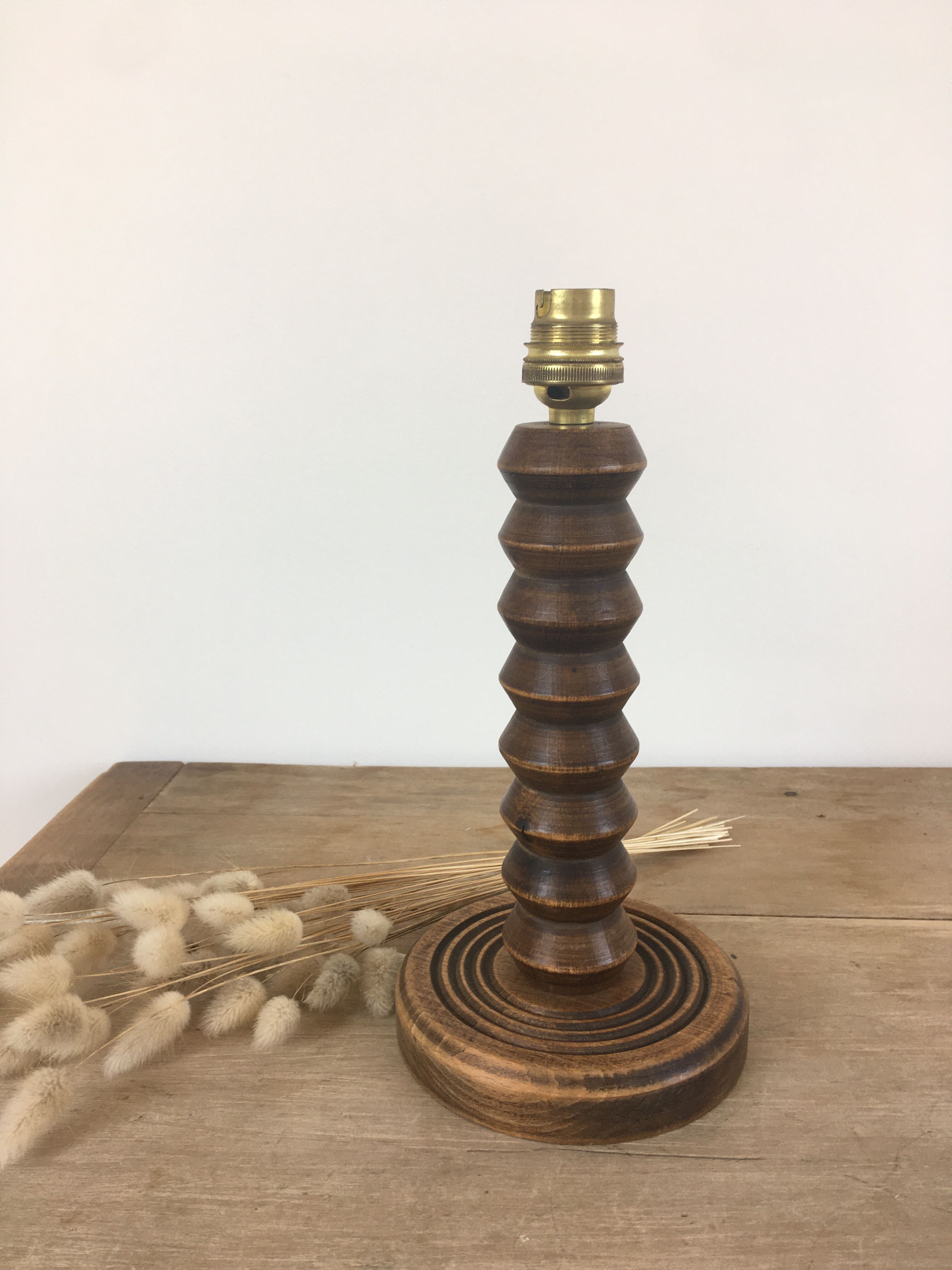 Solid wood lamp foot "zigzag" 40s-50s