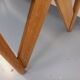 Large vintage brutalist rectangular table made of solid oak wood.