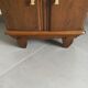 Oak and marble bedside table
