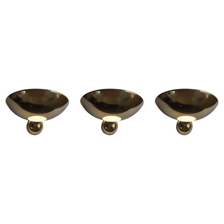 Set of Three Midcentury Wall Lamps Hustadt Leuchten, Germany, 1970s