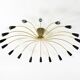 Huge 18-arm mid-century modern brass Sputnik ceiling lamp | Ø 113 cm