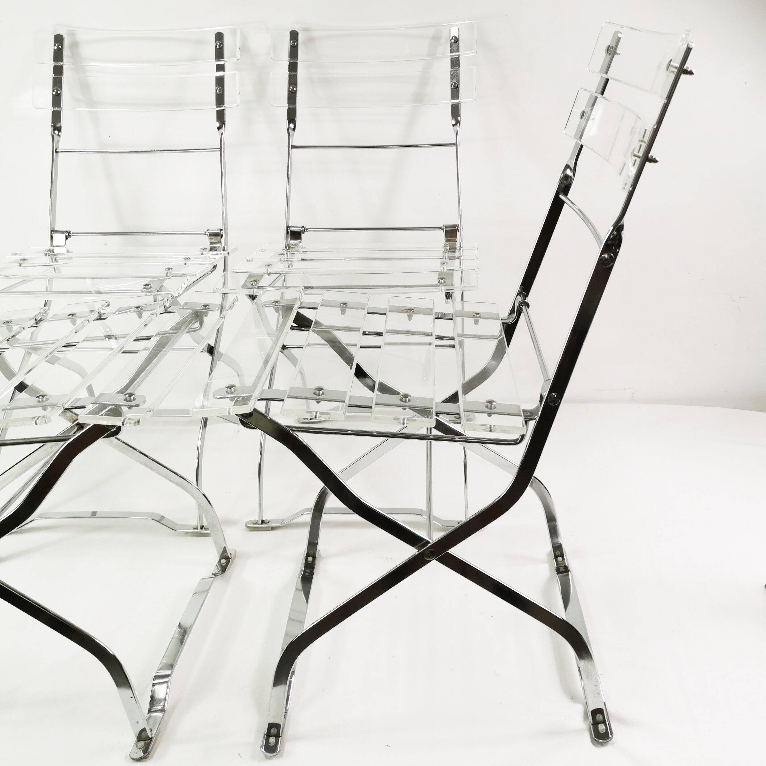 Set of designer folding chairs, Maison & Jardin Paris, 1970s