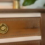 Commode ancienne française en merisier avec miroir – restaurée et peinte