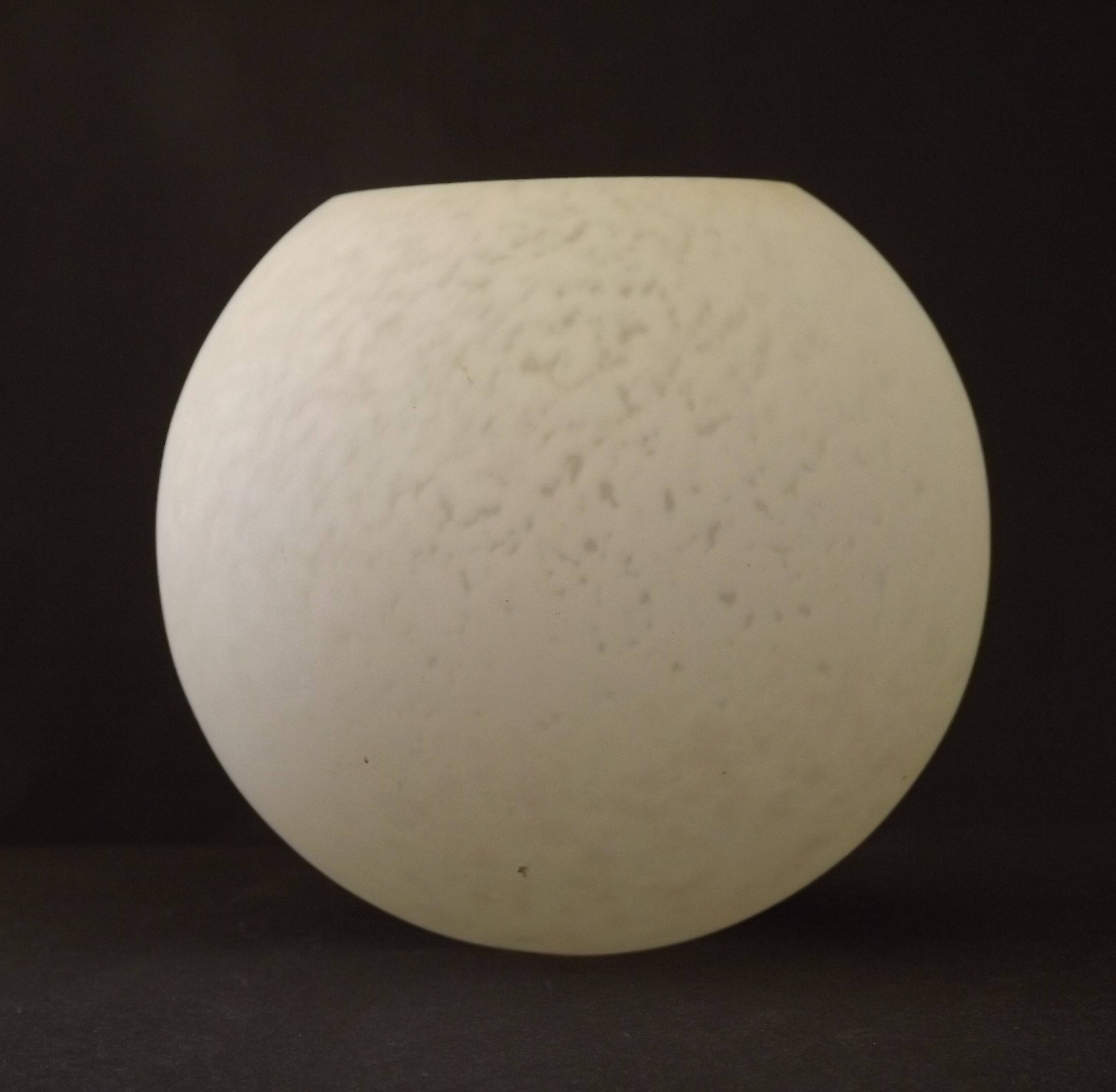 French vintage white Clichy glass ball-shaped replacement shade for lamps.