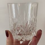 Set of 4 Whiskey glasses in cut glass 1970