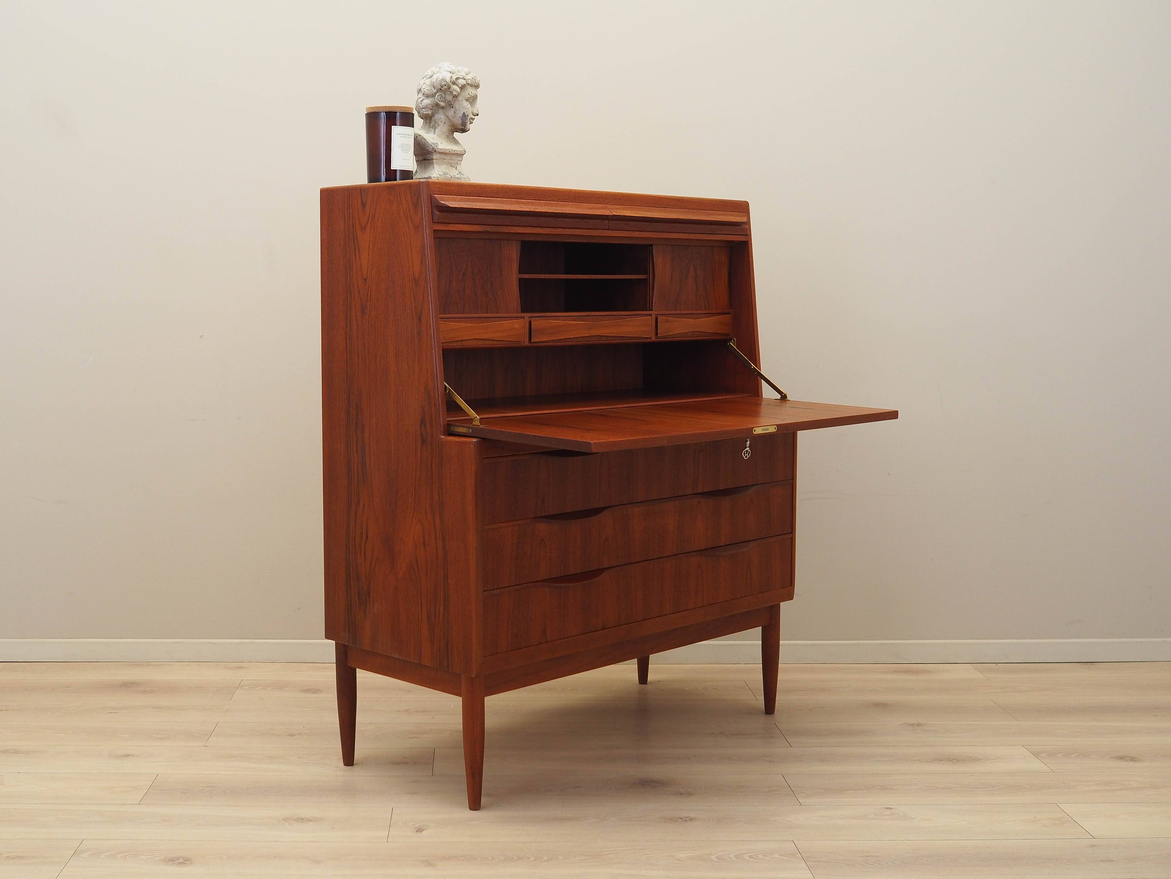 Teak secretary, Danish design, 1960s, Erling Torvits, Klim Møbelfabrik
