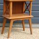 Crossed lattice bedside table veneered in oak