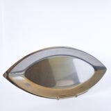 Plat en inox oval, Design, 1970 -  49 X 22 cm