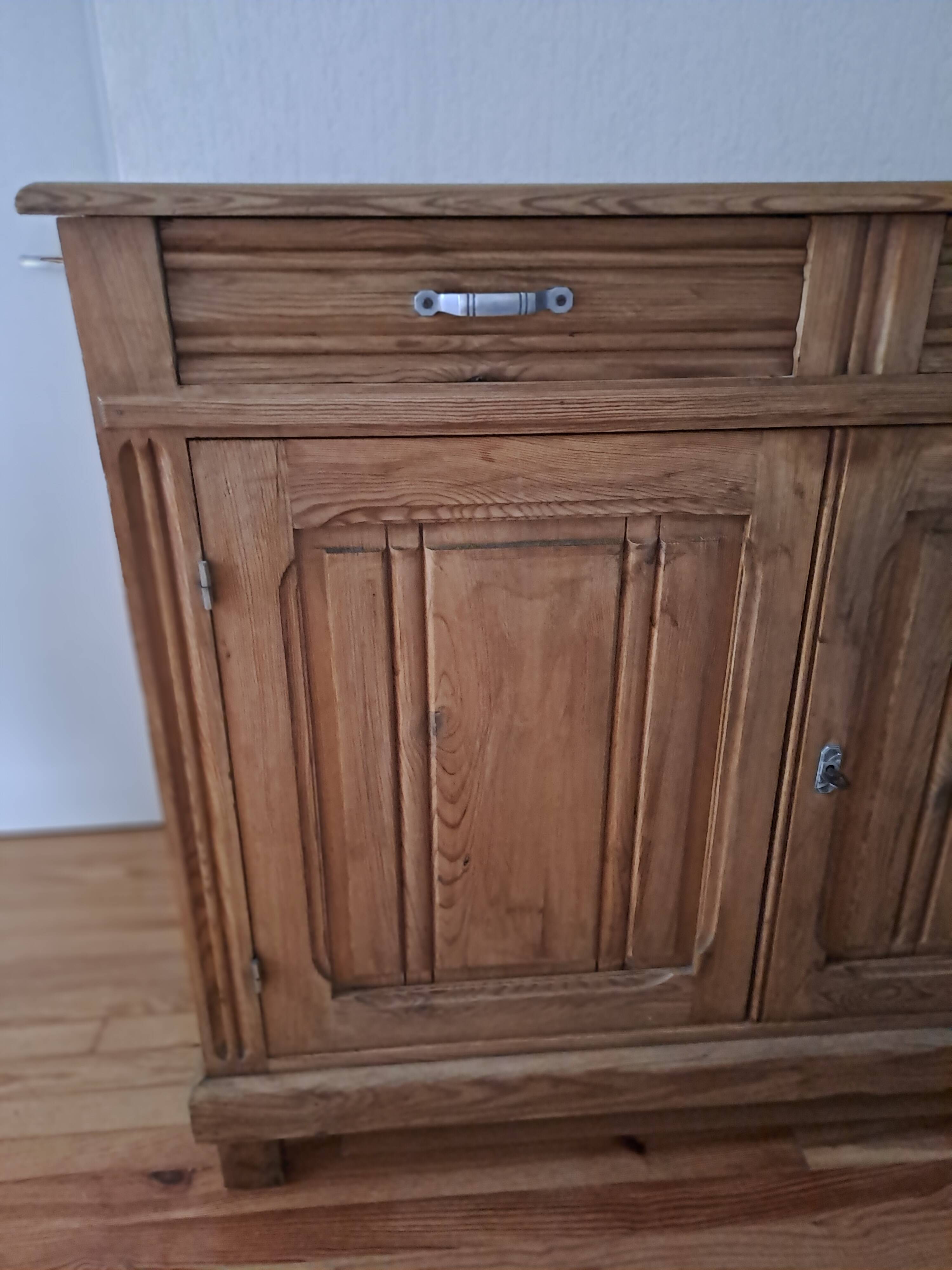 Old Parisian sideboard in raw wood