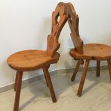 Chaises en bois pin montagnard