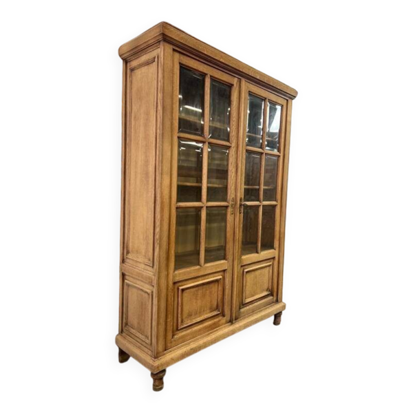 Vitrine en bois vintage / bibliothèque / étagère