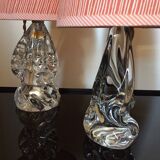 Pair of lamps, Crystal foot