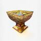 Carnival yellow iridescent glass cup candy dish Indiana Glass 1970s