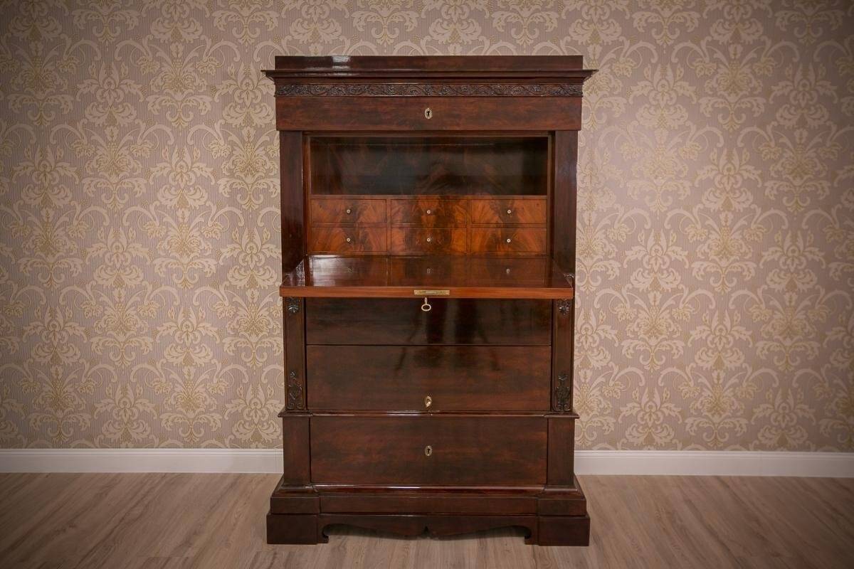 Biedermeier Mahogany Secretary Desk, 1860
