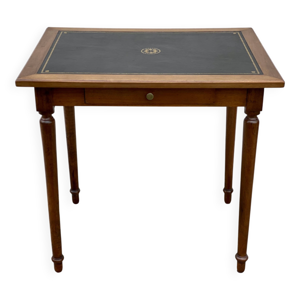 Bureau XIXé Pieds tournés noyer et cuir — Beyit