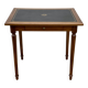 Desk XIXth Century, turned feet, walnut and leather