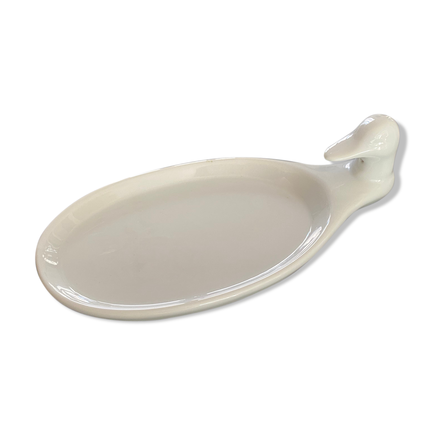 Small dish or empty pocket duck head, banche earthenware
