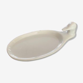 Small dish or empty pocket duck head, banche earthenware