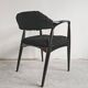 Pair of Mid Century Modern armchairs in astrakhan leather.