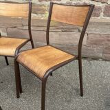 4 vintage school chairs