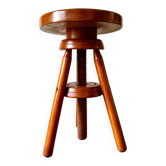 Tabouret tripode à vis en bois