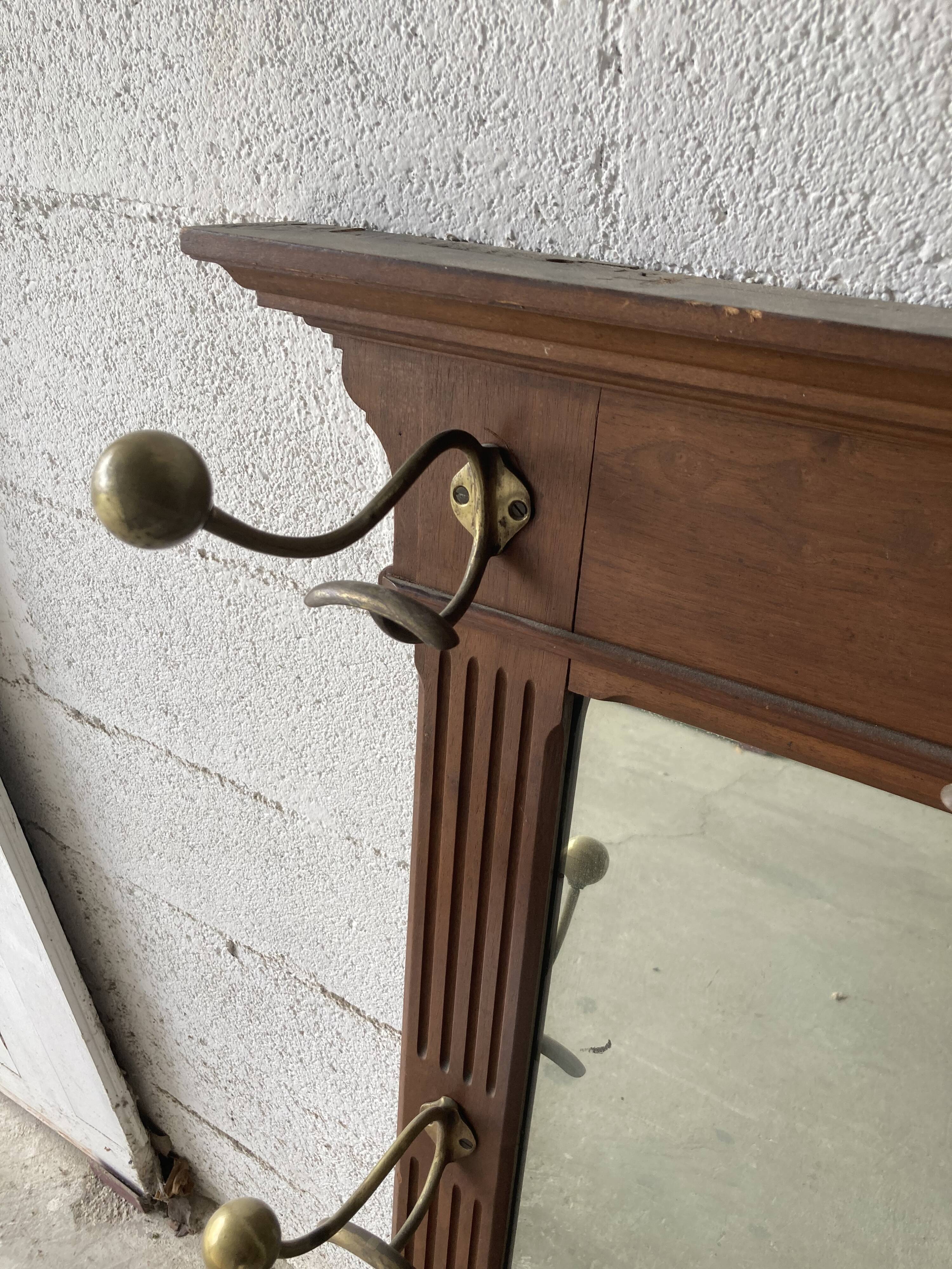 Cloakroom Coat rack with vintage mirror