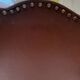 Club armchair in brown skai back mustache