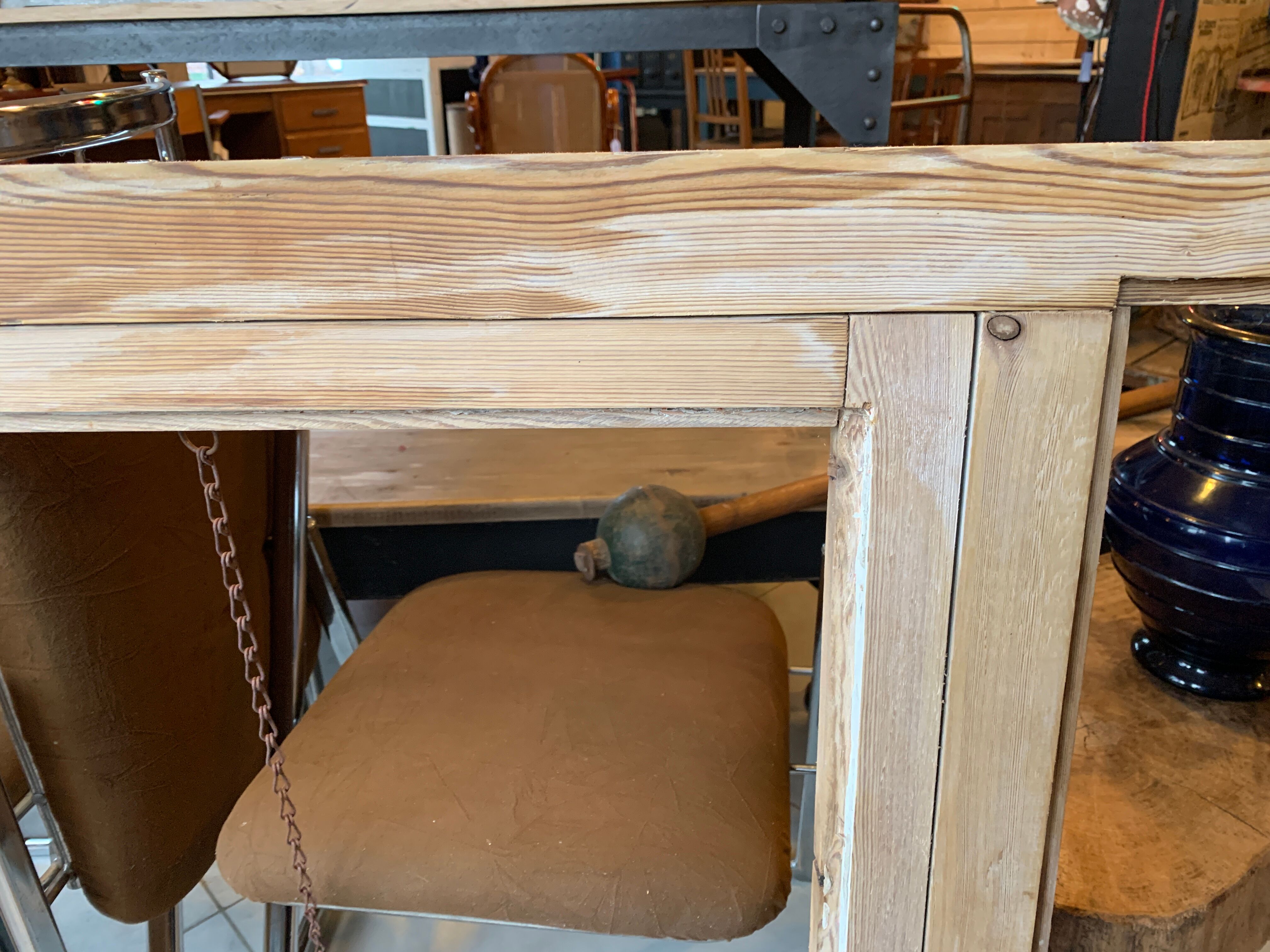 Old wooden workshop window