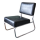 Vintage black tubular chrome armchair – 1970s