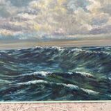 Oil on canvas, Maritime landscape, Old signed painting