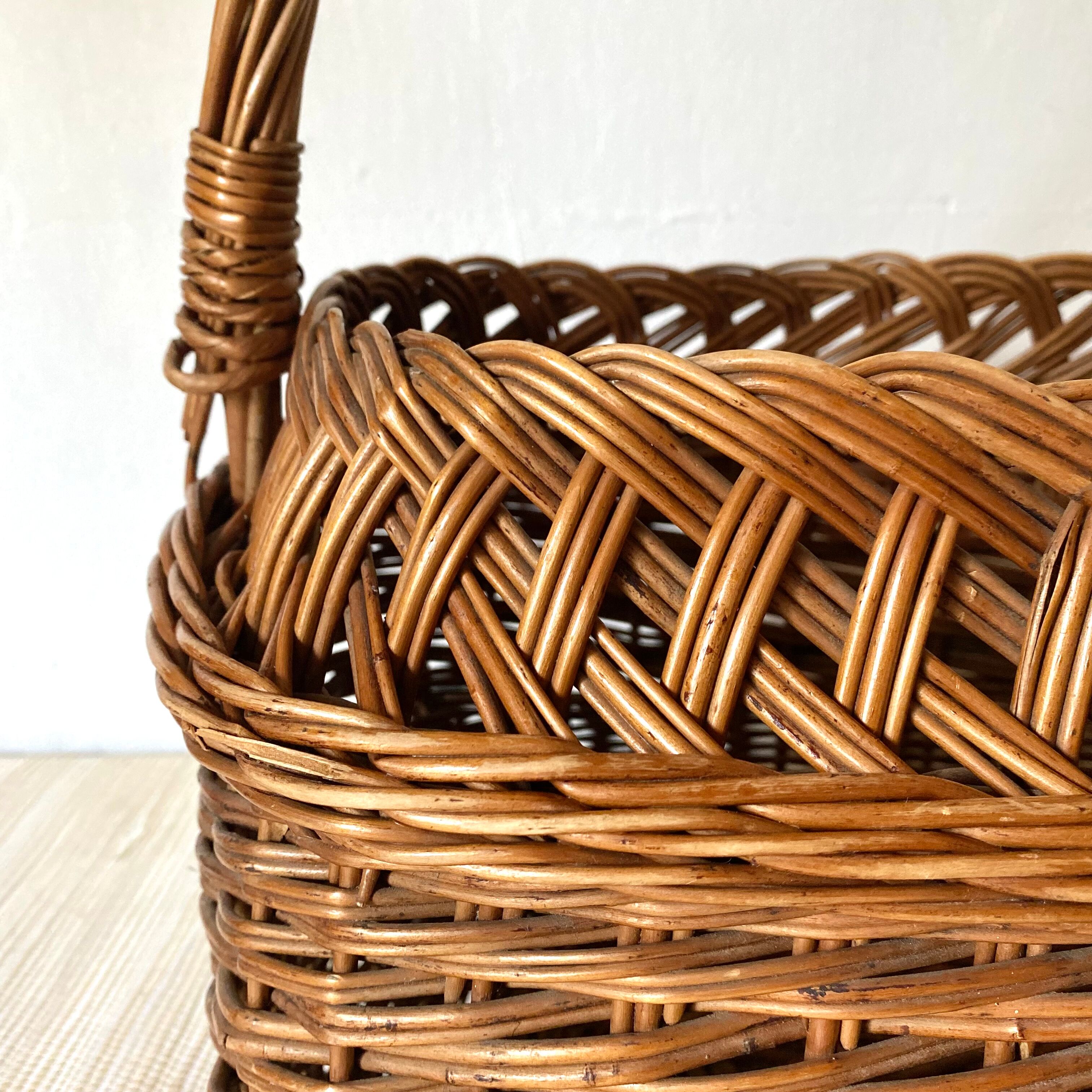Vintage woven wicker basket