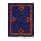 Tapis marron et bleu fait à la main