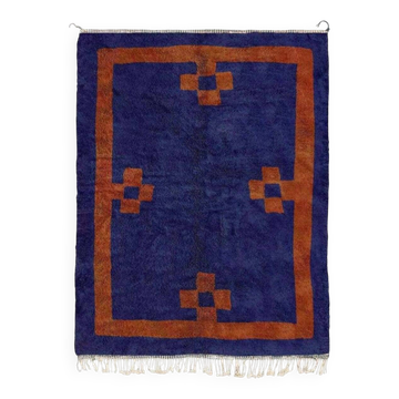 Large orange and blue rug 320/270cm Handmade (ATLAS)