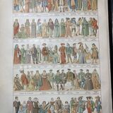 Set of 2 lithographs on traditional costumes